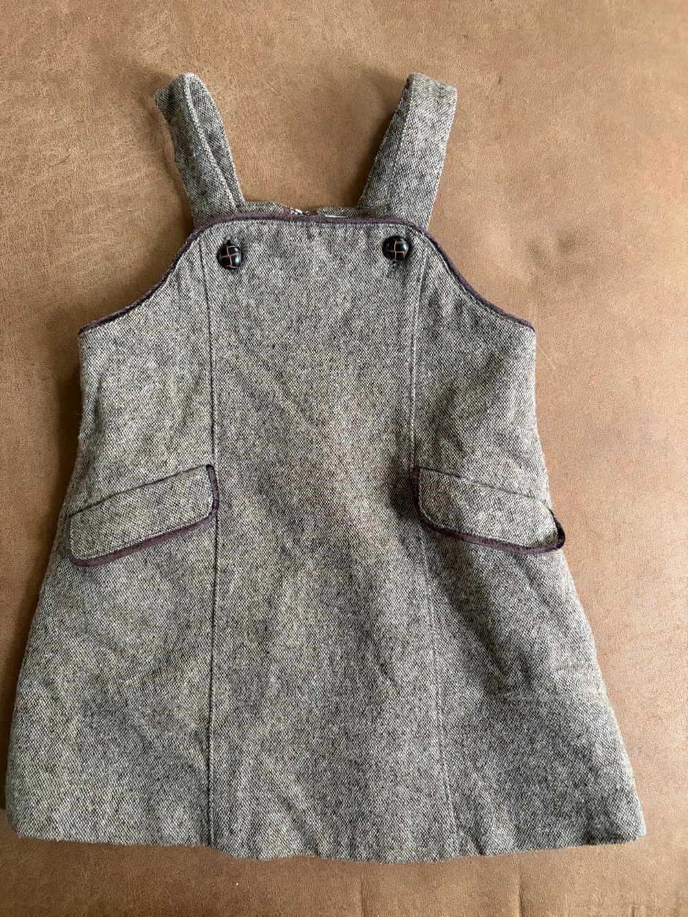 branshes miel Japanese Kids Wool Blend Dress Gray Size 90 2T